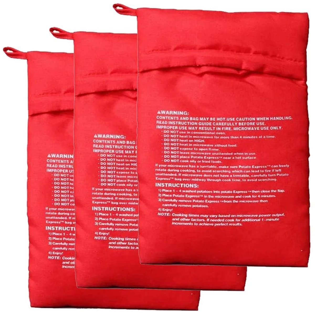 Magnetron Serie Aardappelzak Herbruikbaar Snel In 4 Minuten Gebakken Aardappel Voor Thuisgebruik Rood 19x25cm — afbeelding 1