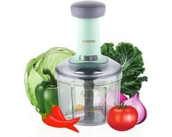 Foodchopper 900ml met 4 Rvs Messen voor Groente, Aardappelen, Ui en Salade