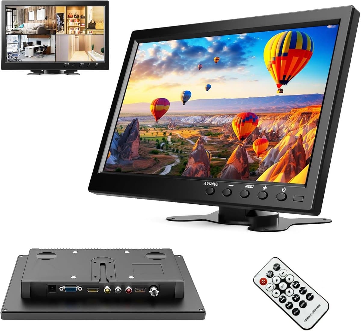 Draagbare 10.1 Inch LCD Monitor met HDMI, VGA en BNC - Voor CCT, Gaming en Auto — afbeelding 1