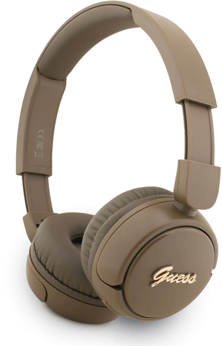 Guess On-Ear Hoofdtelefoon - Metalen Script Logo - Bruin — afbeelding 1