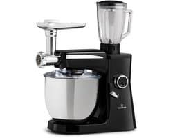 Klarstein Blender keukenmachine, keukenmachines, 3 in 1 keukenmachines, Rührgeräte & Mixer, Teigmaschine met Fleischwolf, keukenmachine , 2000 Watt Teigmaschine Knetmaschine 10L kom - voor Keuken - RVS - Standmixer - Smoothie Maker