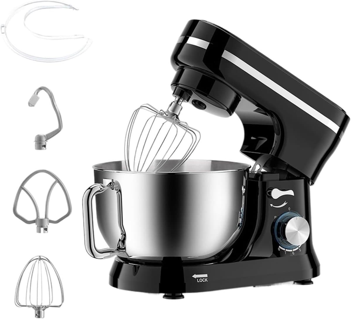 Keukenmixer - Huishoudelijke Mixer - Bakken en Koken - Kantelbare Kop - 4 Liter Kom - Zwart — afbeelding 1