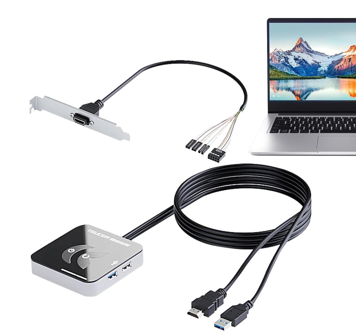Desktop Aan/Uit Knop - Externe PC Start - Snel Computer Starten - USB 3.0 Interface - 8 cm Diameter - Zwart — afbeelding 1