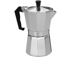 Cookinglife Percolator - Espressomaker Voor 1-2 Kopjes - Coffee Maker Aluminium - Zilver/Zwart - Lichtgewicht Klassiek 150 ml