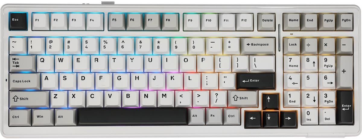EPOMAKER x AULA F99 - Wit - Mechanisch Draadloos Toetsenbord - RGB - 100% - QWERTY - Gaming Keyboard - Leobog Reaper Switch — afbeelding 1