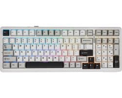 EPOMAKER x AULA F99 - Wit - Mechanisch Draadloos Toetsenbord - RGB - 100% - QWERTY - Gaming Keyboard - Leobog Reaper Switch