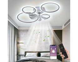 MKSS® Plafondventilator met Verlichting - Ventilator voor Slaapkamer - Air Cooler met Afstandsbediening - Wit