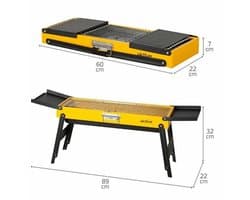 Barbecue Draagbare Aktive Staal 89 x 32 x 22 cm Geel