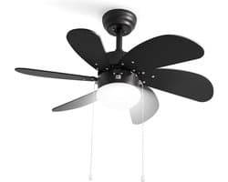 Stille Plafondventilator met Verlichting - Ø86cm - Omkeerbaar - Zwart of Natuurlijk Hout - AC-Motor - Perfect voor Zomer en Winter - Compact en Krachtig