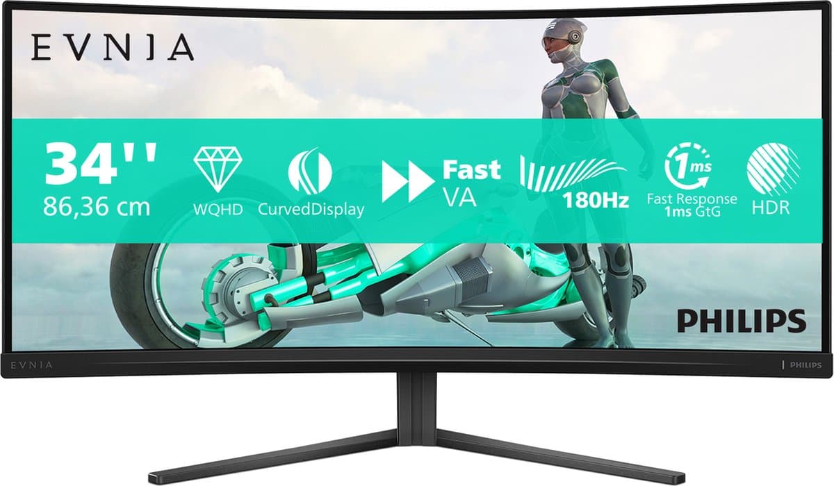 Philips Evnia 34M2C3500L/00 34'' Curved gaming monitor — afbeelding 1