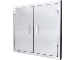 Buitenkeukendeur - BBQ deur - Buiten koken - 304 RVS materiaal - 60 x 70 cm - Zilverkleurig