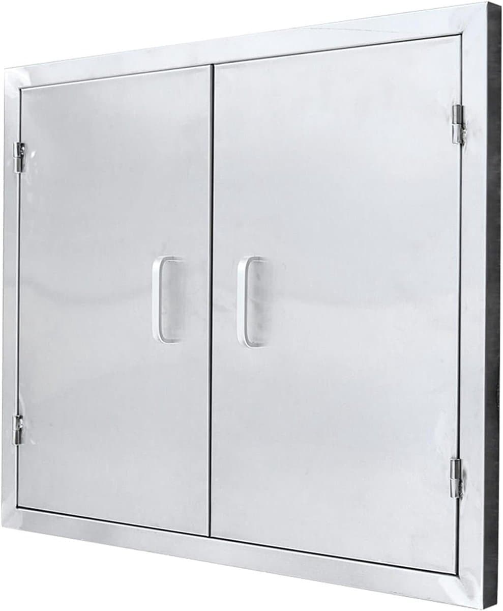 Buitenkeukendeur - BBQ deur - Buiten koken - 304 RVS materiaal - 60 x 70 cm - Zilverkleurig — afbeelding 1
