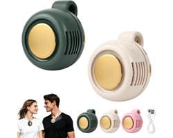 2 Stuks Mini Ventilator - Draadloze Ventilator - Clip-On Ventilator - ventilator kinderwagen - Nekventilator - Oplaadbare USB Ventilator - Portable Clip Fan - USB Oplaadbare Stille Bladeless Ventilatoren - Voor Buiten, Auto, Werk,Camping - Wit, Groen