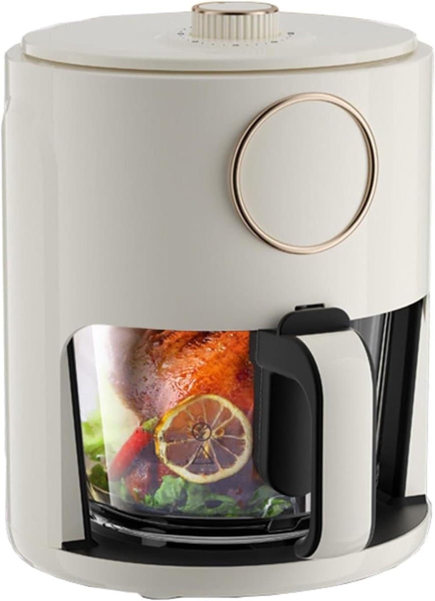 Airfryer Oven - Heteluchtfriteuse - Gezond Koken - Transparante Glazen Pan - 5 Liter - Wit — afbeelding 1