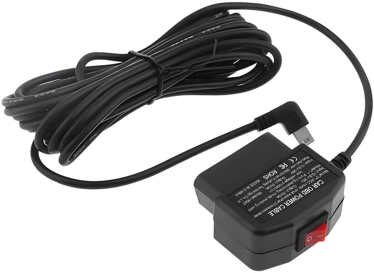 Dailygoody - Mini USB-voedingsadapter - OBD-voedingskabel - 24 uur bewaking - Zwart - Dashcam voeding - Voor auto-dashcamera — afbeelding 1