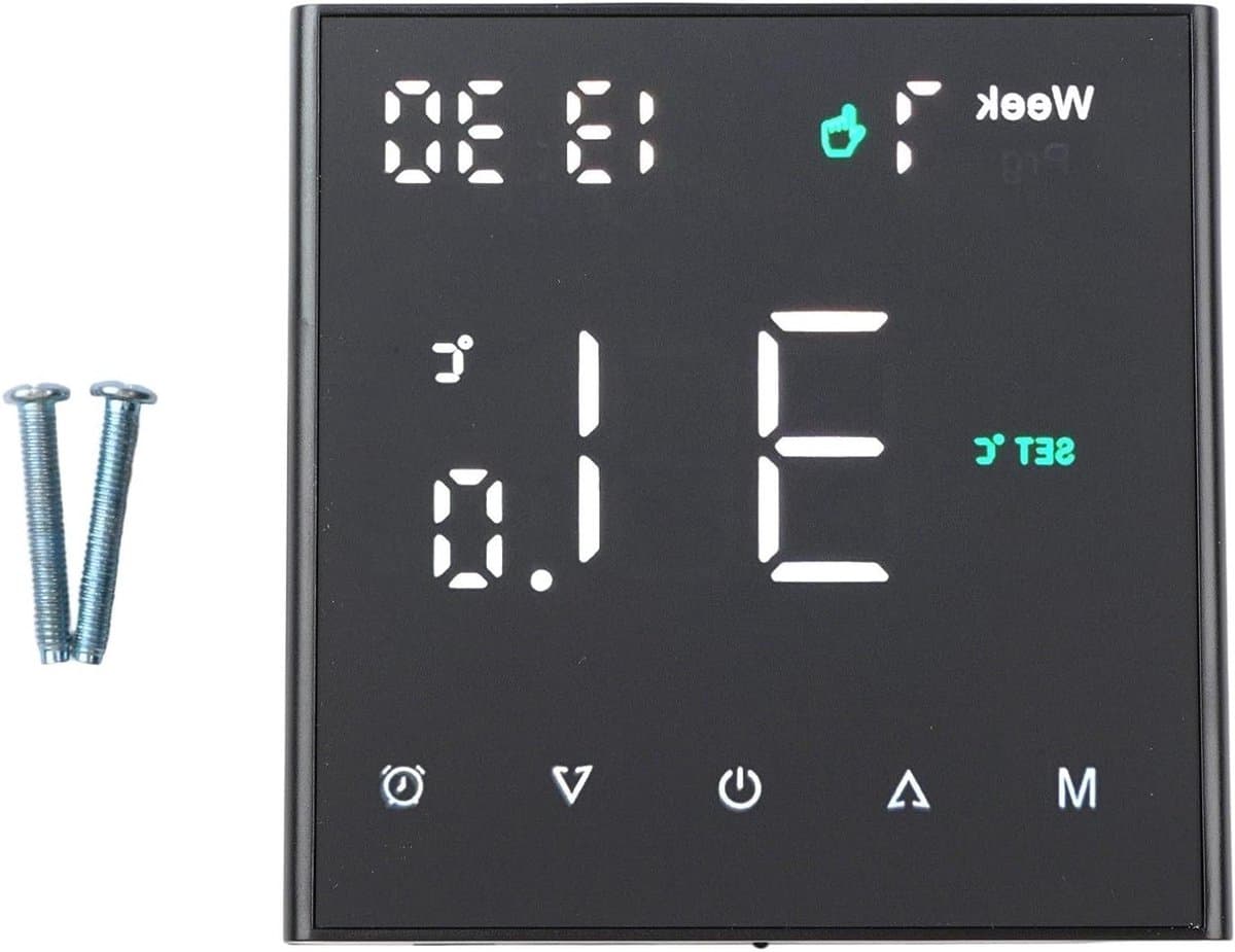 Slimme Thermostaat - Verwarmingsregelaar - Comfort Instellen - Wekelijks Programmeerbaar - 8.6x8.6cm - Zwart — afbeelding 1