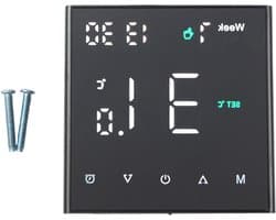 Slimme Thermostaat - Verwarmingsregelaar - Comfort Instellen - Wekelijks Programmeerbaar - 8.6x8.6cm - Zwart