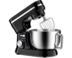 Elektrische Keukenmixer - Standmixer - Bakken Thuis - 1000W Motor 8 Snelheden - 5Qt Kom - Zwart