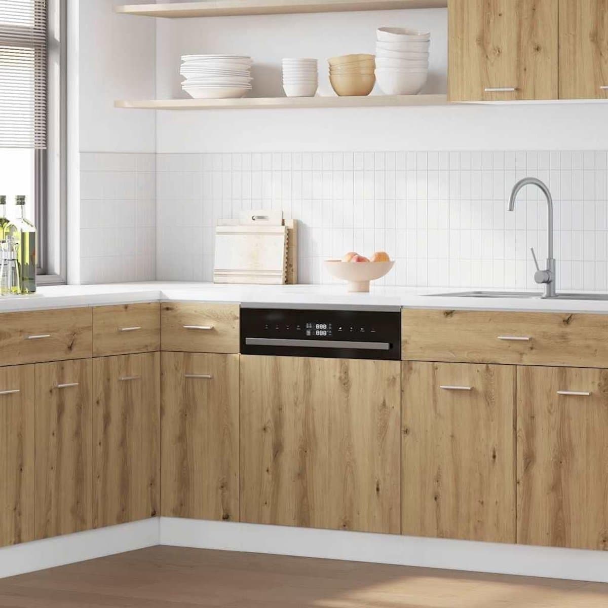 Vaatwasserpaneel - Keukenfront - Keuken Integratie - Vochtbestendig Materiaal - 45 x 67 cm - Eiken — afbeelding 1