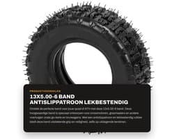 Dailygoods- Motorband 13x5.00-6 Lekbestendig - Binnenband 3.5/4.0-6 - Antislippatroon - Geschikt voor ATV/Quad - Hoogwaardig rubber - Geschikt voor langeafstandsraces - Buitenband