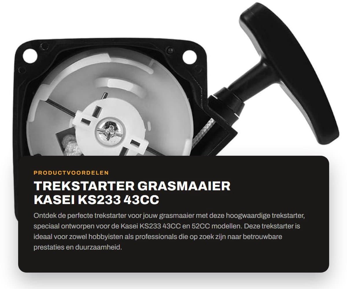 Allecto - Trekstarter grasmaaier - Kasei KS233 43CC 52CC - Professionele kwaliteit - Kunststof - Duurzaam en betrouwbaar - Onderdeel voor grasmaai — afbeelding 1
