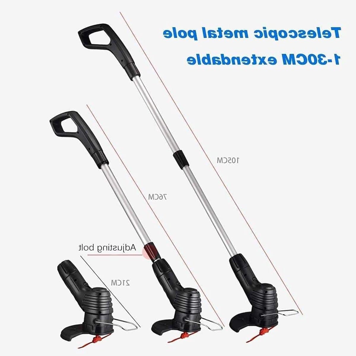 Accu-snoerloze grastrimmer, elektrische grasmaaier Handheld draadloze draadafsnijder Grasmaaier met telescopisch handvat voor tuin Home Garden Draagbaar en duurzaam — afbeelding 1