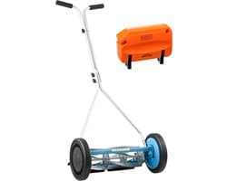 Duw grasmaaier - Loopmaaier Handmaaier - Gazon Onderhouden - 5-Blads Systeem - 16 inch Snijbreedte - Blauw