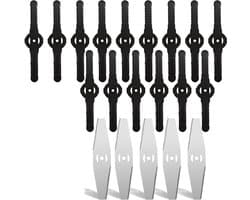 Reservemesjes Grastrimmer - Grasmaaierbladen Vervanging - Gazon Onderhoud - Combinatie Metaal Kunststof - 20 stuks 15 cm - Zwart