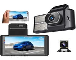 Dashcam Auto DVR - Autocamera Video Recorder - Veilig Rijden - 2 Kanaals Wifi - 1080P HD - Zwart