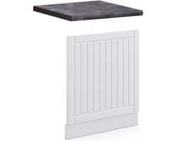Keukenfrontpaneel voor Inbouwvaatwasser 60 cm Wit Landhuis