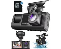 Aura® Dashcam voor Auto voor en Achter - Achter Draadloos - HD Night Vision - Zwart- 10cm x 30cm x 5cm