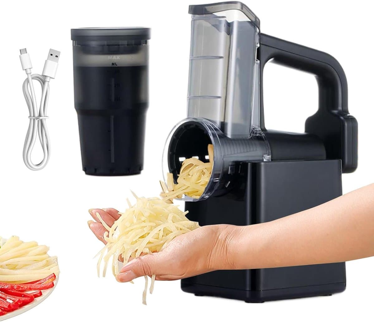 Elektrische Groentesnijder - Keukenmachine Hakselaar - Snel Salades Maken - Oplaadbaar Draadloos Gebruik - 23 x 195 cm — afbeelding 1
