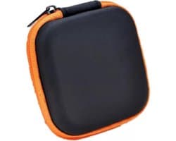 Oortjes opberg hoesje - Case - Etui - Organizer - Voor oordopjes en laadkabels - USB - Oranje