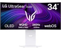 LG UltraGear OLED 34GX90SA - Ultrawide Gaming Monitor - HDR 400 - 240hz - USB-C 65w - RJ-45 - WebOS - 34 inch