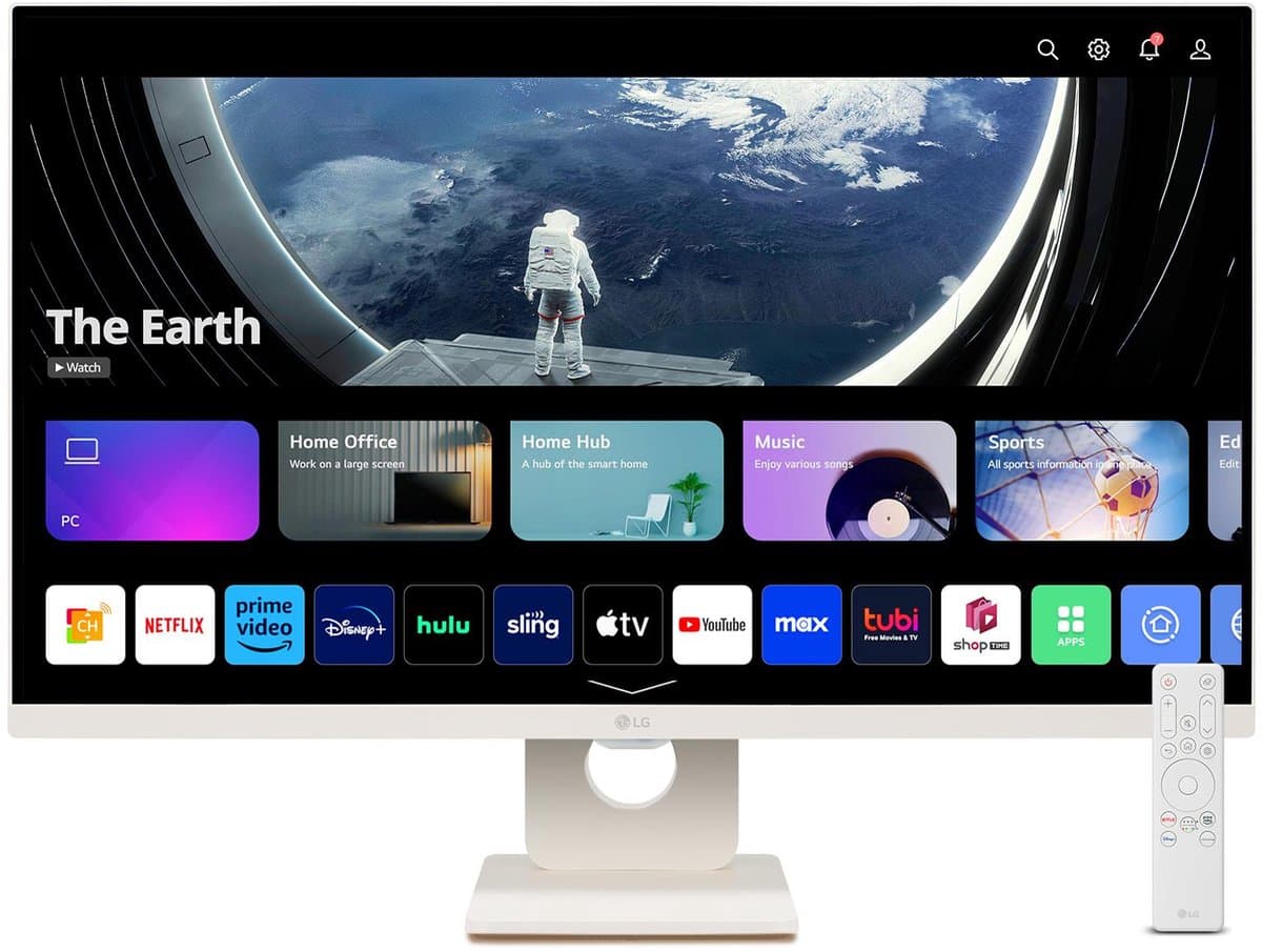 LG MyView Smart 27U511SA-W - Full HD IPS Smart Monitor - Smart TV - Wi-Fi - Apple AirPlay - WebOS - 27 Inch — afbeelding 1