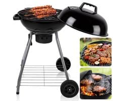 Cheqo® Barbecue - BBQ - Verrijdbare Kogelbarbecue - Houtskool BBQ met Deksel - Verplaatsbaar met Wielen - Inclusief EBOOK