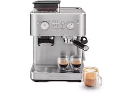 KitchenAid Halfautomatische Espressomachine - Ingebouwde koffiemolen, kantelbaar stoompijpje, 15 bar pomp en drukmeter - Porcelain White