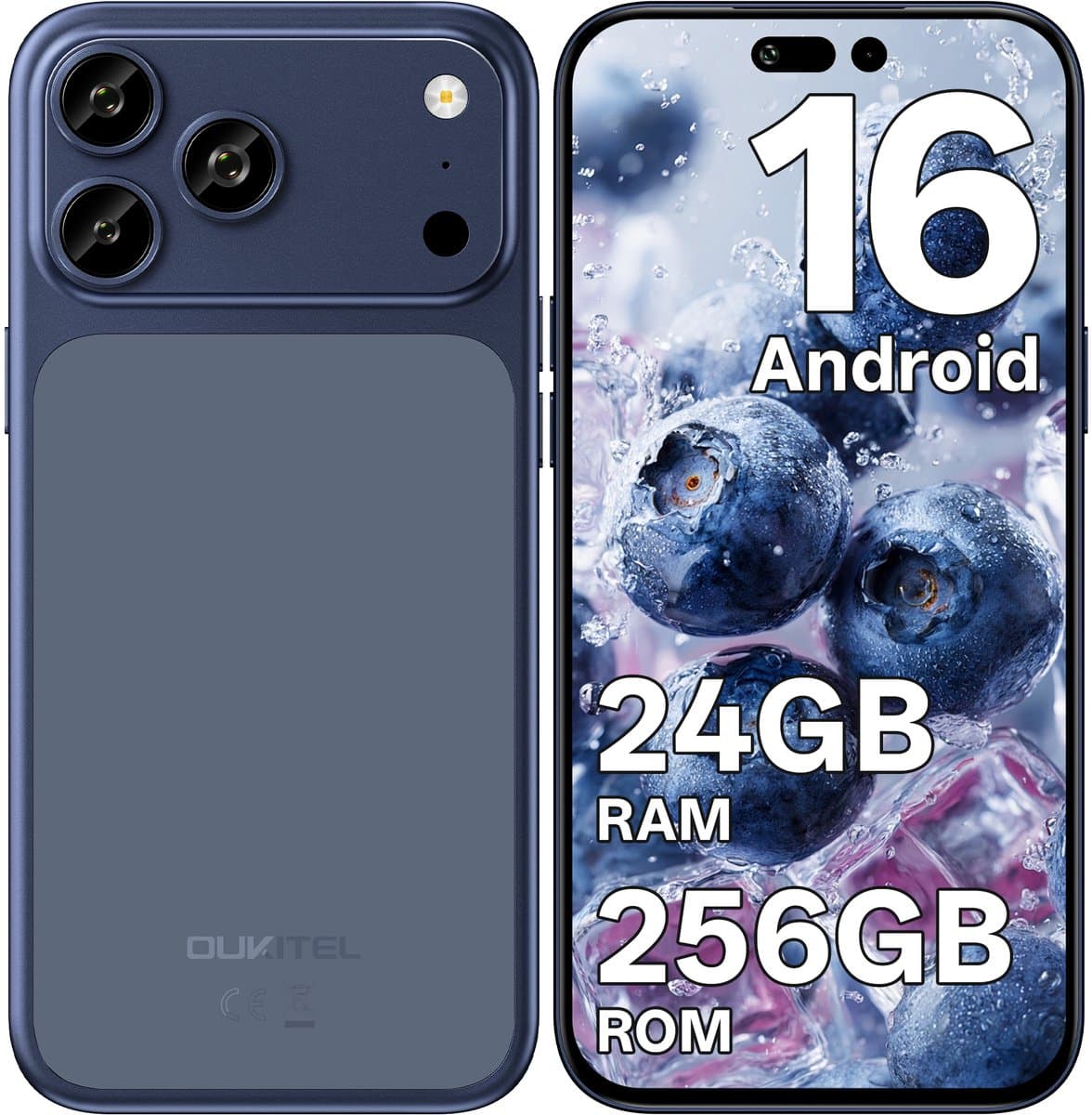 OUKITEL C17PLUS Smartphones 24GB RAM-256GB ROM-6.9 inch 120HZ HD-64MP AI Camera -5000mAh-Android16-4G — afbeelding 1