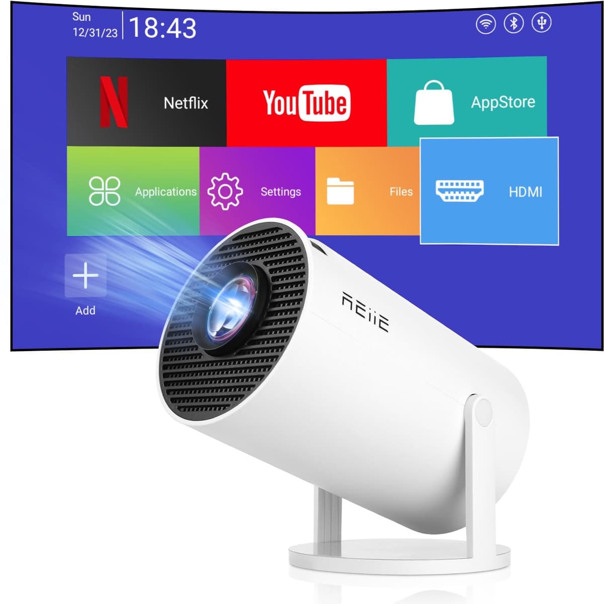 Draagbare Mini Beamer - 1280 x 720 Resolutie - 260 ANSI Lumen - LCD Scherm - WiFi 6 Bluetooth 5.0 - Voor Thuisbioscoop En Outdoor Gebruik — afbeelding 1