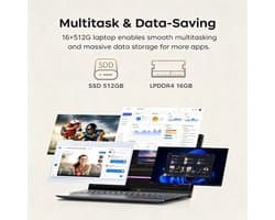 Laptop 16GB RAM 512GB SSD - AMD Ryzen 5 7430U Processor - 15,6 Inch FHD IPS Scherm - Windows 11 Pro - Zakelijke Laptop