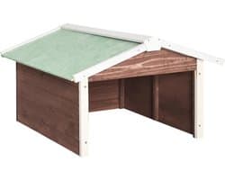 vidaXL - Overkapping - voor - grasmaaier - 72x87x50 - cm - vurenhout - mokka - en - wit