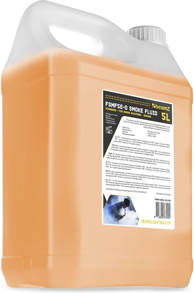 Rookvloeistof - BeamZ universele rookmachine vloeistof - 5L - Oranje — afbeelding 1