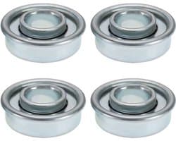Maaierslagers 4 Stuks - Buitendiameter 28,6 mm - Binnendiameter 12,2 mm - Dikte 9,8 mm - Staal - Geschikt voor grasmaaiers - Wiellagers