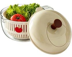 Slabestek en Centrifuge - Groente Wasbak - Salade Bereiden - Directe Stop Mechanisme - 23 x 23 x 18 cm