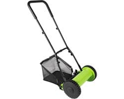 Handgrasmaaier - Loopgrasmaaier - Gazon Onderhouden - 65 Mangaanstalen Messen - 300 mm Snijdbreedte - Groen