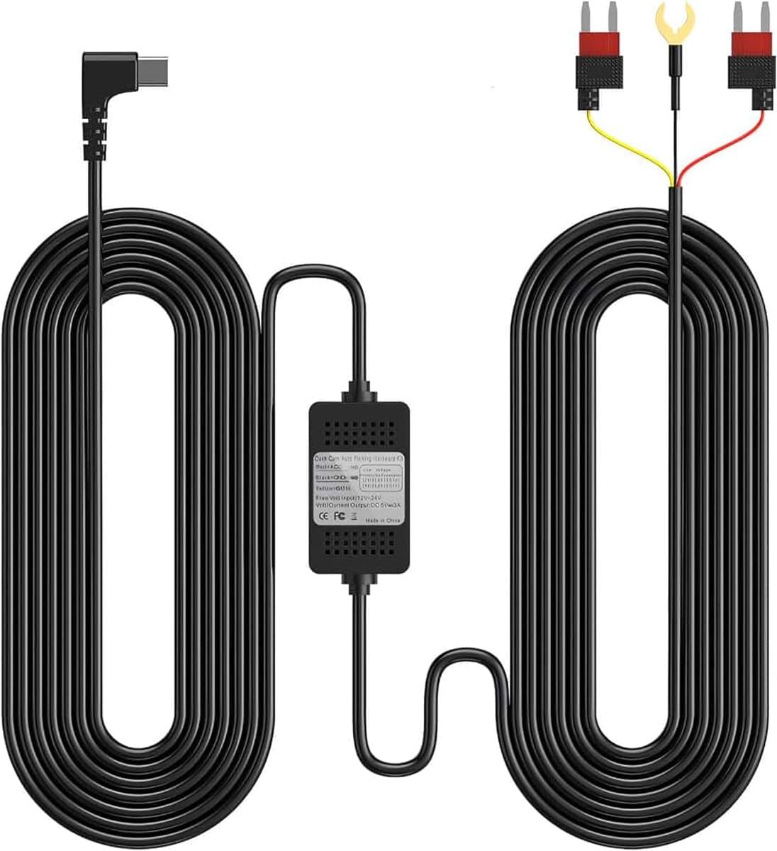 Dashcam Hardwire-kit (type C), 12V-24V naar 5V/3000MA, 3,5 meter, hardwire kit met laagspanningsbeveiliging, auto-dashcam-oplader — afbeelding 1