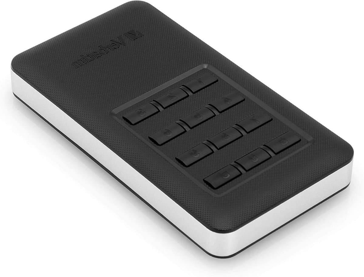Externe SSD - Draagbare Opslag - Veilige Data Opslag - Ingebouwd Toetsenbord - 256 GB - Zwart Zilver — afbeelding 1