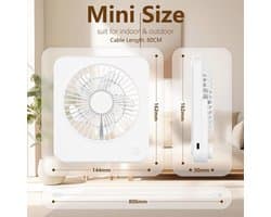 Draagbare Mini Bureauventilator met 3 Snelheden - Tafelventilator USB Aangedreven voor Studie, Werk en Slapen