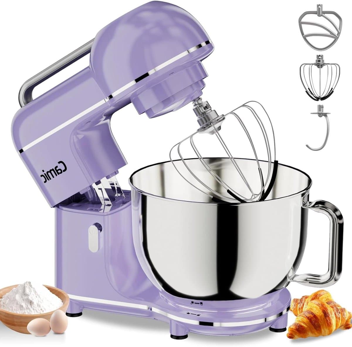 Kneedmachine Keukenmachine - Bakmachine Deegmixer - Zelf Bakken Thuis - Krachtige 7 Liter Kom - 300 Watt Vermogen - Lichtpaars — afbeelding 1
