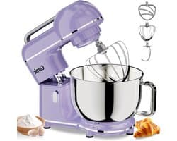 Kneedmachine Keukenmachine - Bakmachine Deegmixer - Zelf Bakken Thuis - Krachtige 7 Liter Kom - 300 Watt Vermogen - Lichtpaars